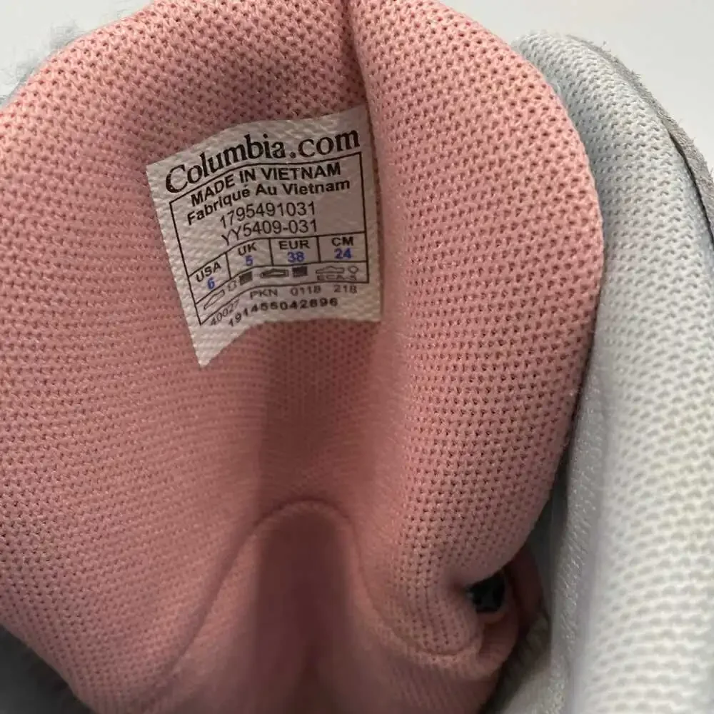 Columbia Pink Gray Snow Boot | Suede Upper, Women’s 6 (US)
